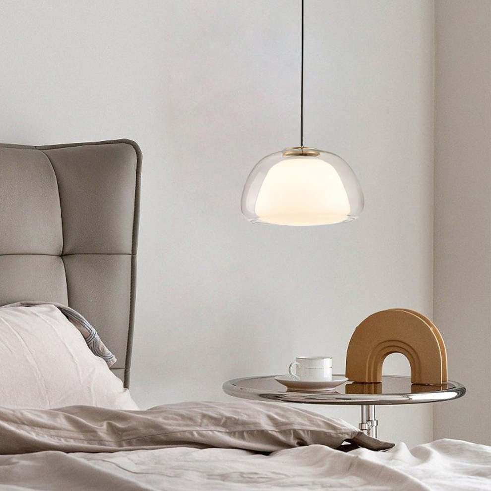 Lampe suspendue moderne en verre au lait