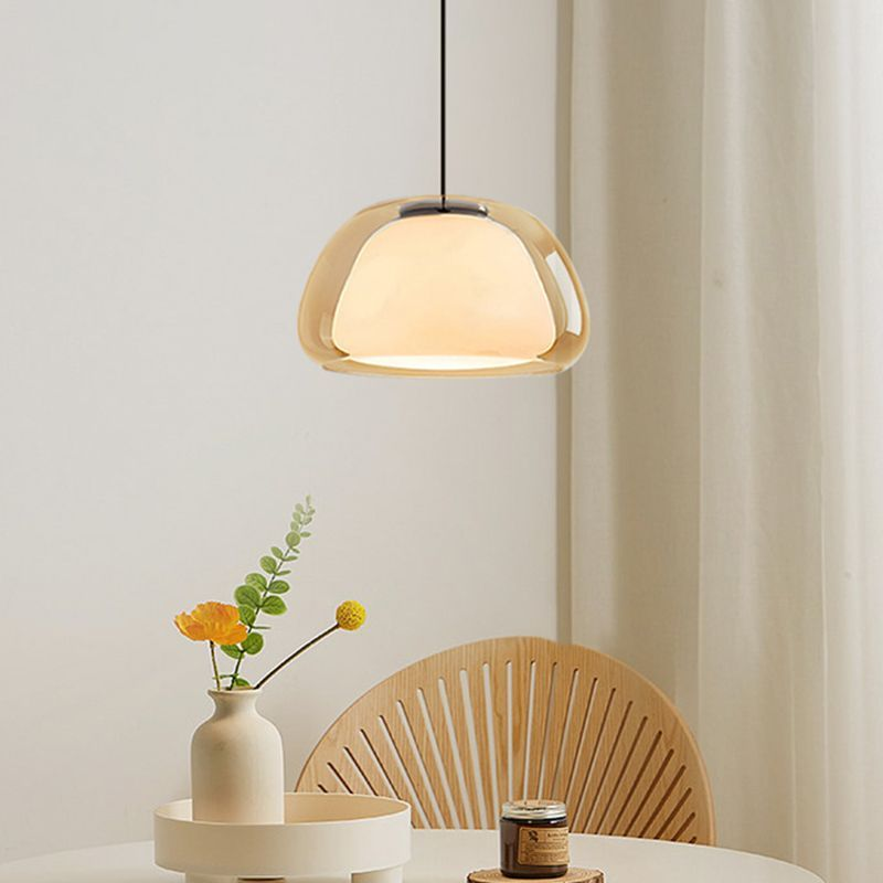 Lampe suspendue moderne en verre au lait