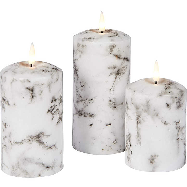 Candlylight™ | Set De 3 Bougies Led Marble