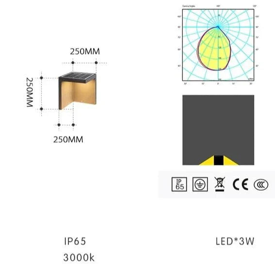 Lampe solaire extérieure Block Lane