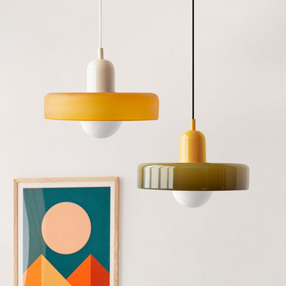 Lampe Suspendue Bauhaus En Verre Coloré