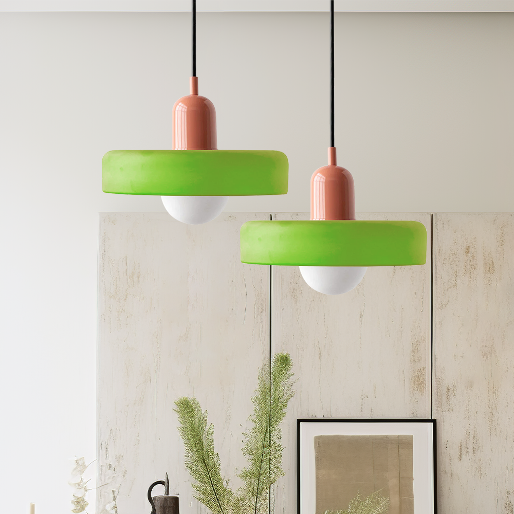 Lampe Suspendue Bauhaus En Verre Coloré