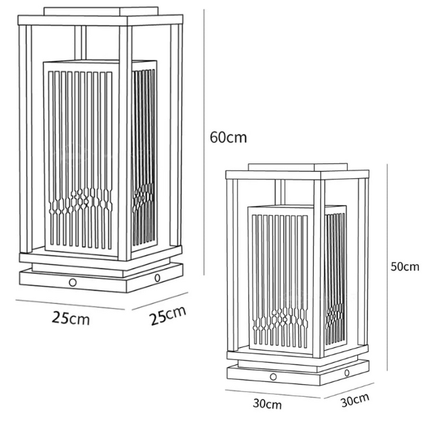 Cage Poteau Lumière Lampe solaire d'extérieur