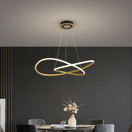 Suspension Minimaliste Cercle Doré LED Plafonnier