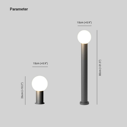 Pena Lampe d'Extérieur LED au Design Moderne en Métal Noir pour Jardin